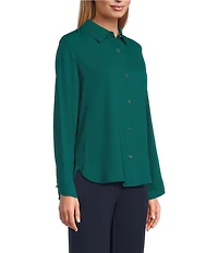 Investments Long Flounce Sleeve Point Collar Neck Top