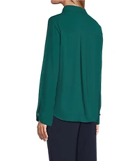 Investments Long Flounce Sleeve Point Collar Neck Top