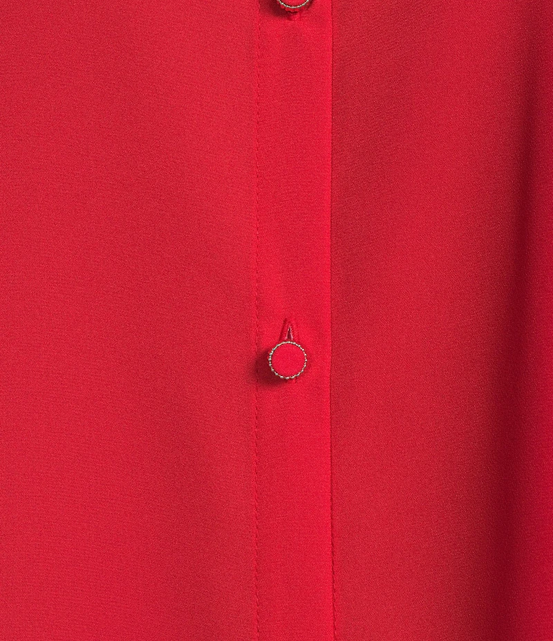 Investments Long Flounce Sleeve Point Collar Neck Top