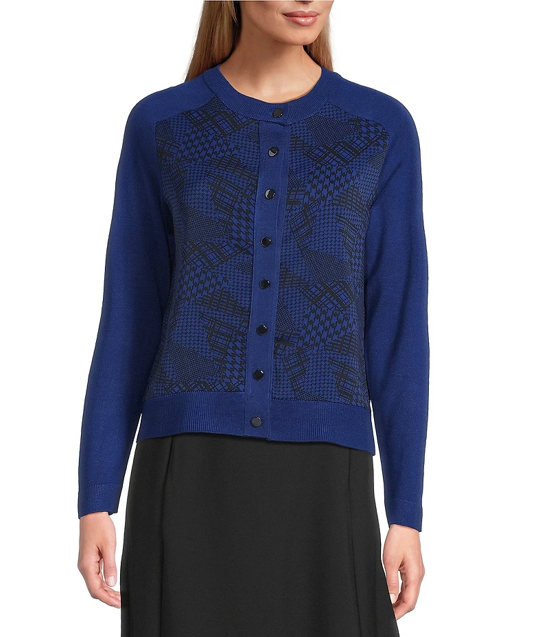 Investments Bellwether Blue Long Sleeve Crew Neck Top