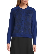 Investments Bellwether Blue Long Sleeve Crew Neck Top