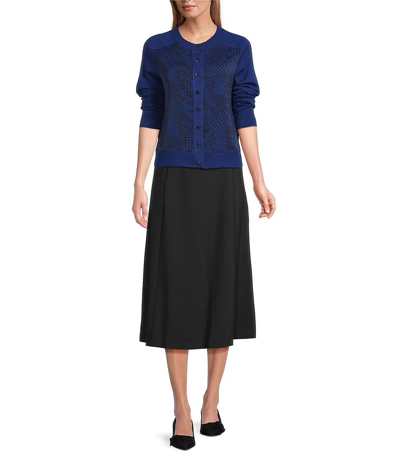 Investments Bellwether Blue Long Sleeve Crew Neck Top