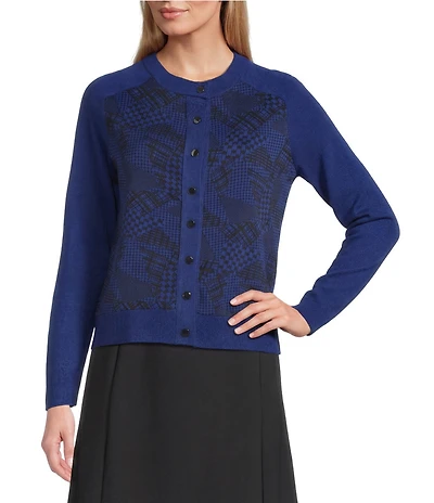 Investments Bellwether Blue Long Sleeve Crew Neck Top