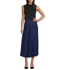 Investments Bellwether Patch Pull-On A-Line Midi Skirt