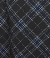 Investments Black Plaid Pull-On Midi Skirt