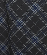 Investments Black Plaid Pull-On Midi Skirt