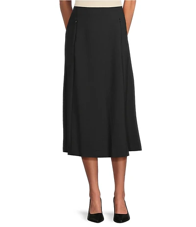 Investments Black Pull-On Midi Skirt