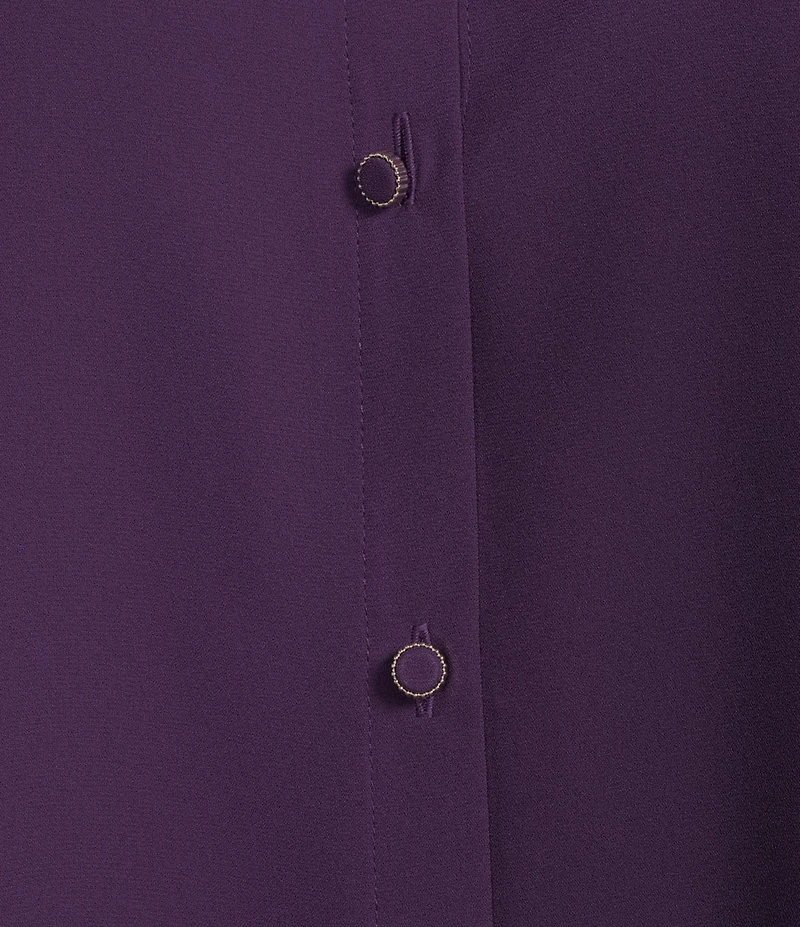Investments Blackberry Cordial Long Flounce Sleeve Point Collar Neck Top