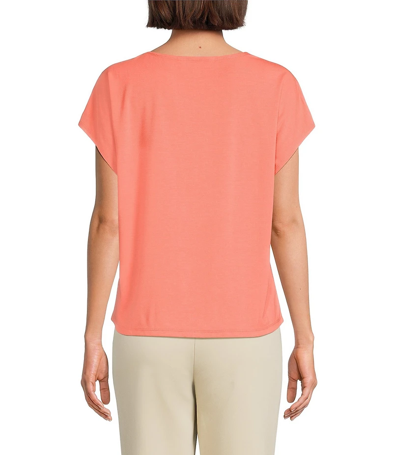 Investments Cap Sleeve Boat Neck Rory Knit Tee