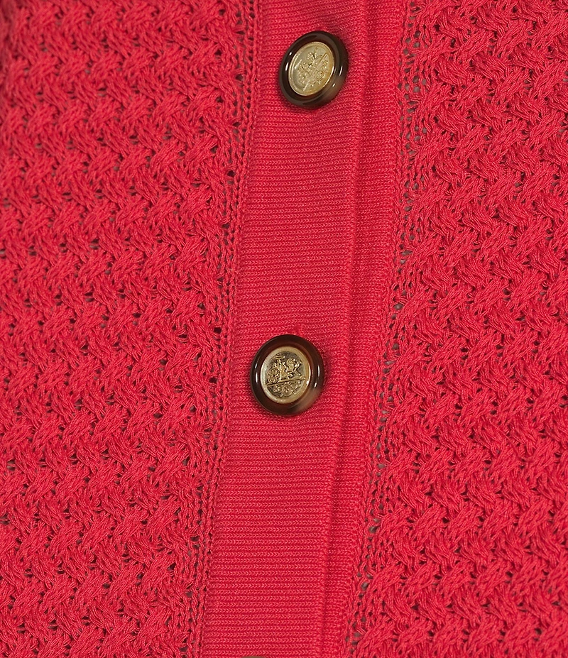 Investments Charlotte Crew Neck Long Sleeve Button Front Cardigan