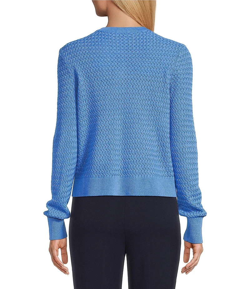 Investments Charlotte Crew Neck Long Sleeve Button Front Cardigan