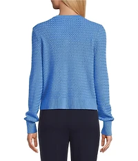 Investments Charlotte Crew Neck Long Sleeve Button Front Cardigan