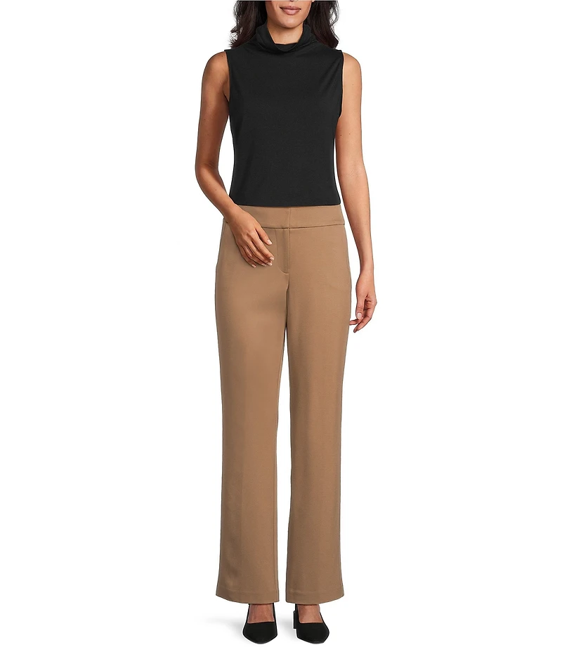 Investments Coca Mocha Heather Seamed Waist Straight Leg Pants