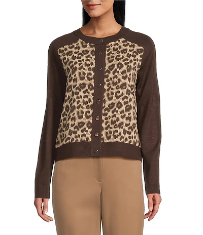 Investments Coffee Bean Long Sleeve Crew Neck Top