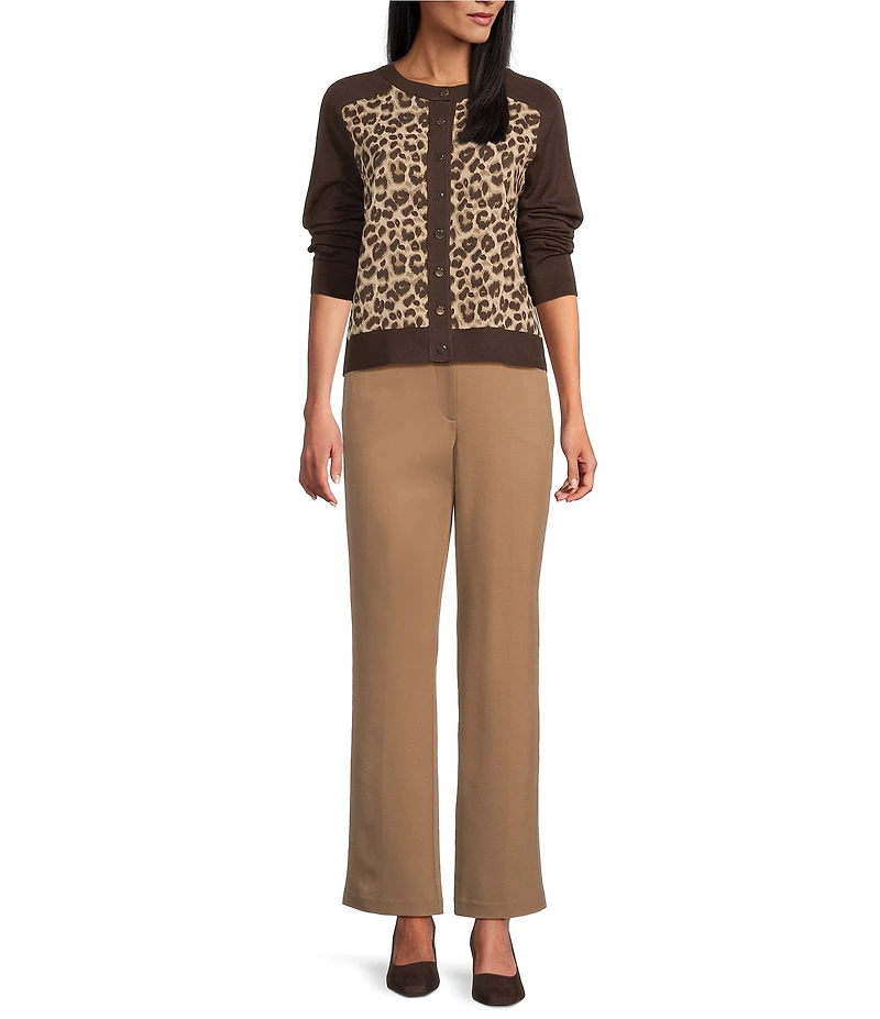 Investments Coffee Bean Long Sleeve Crew Neck Top