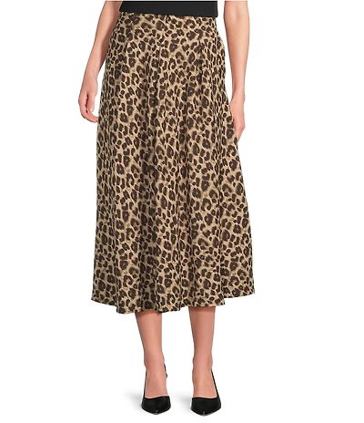 Investments Coffee Bean Pull-On Midi Skirt