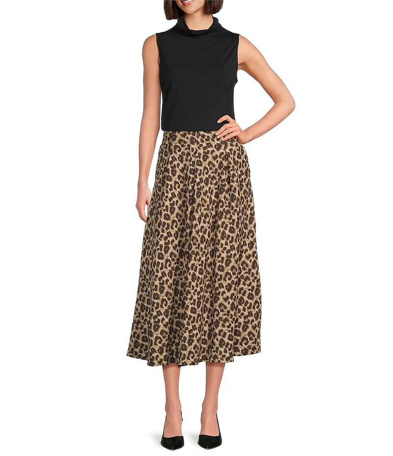 Investments Coffee Bean Pull-On Midi Skirt
