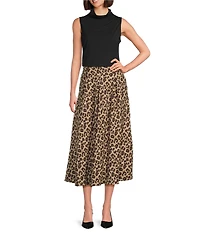 Investments Coffee Bean Pull-On Midi Skirt
