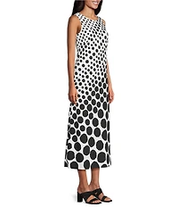 Investments Dotted Sleeveless Scoop Neck A-line Maxi Dress
