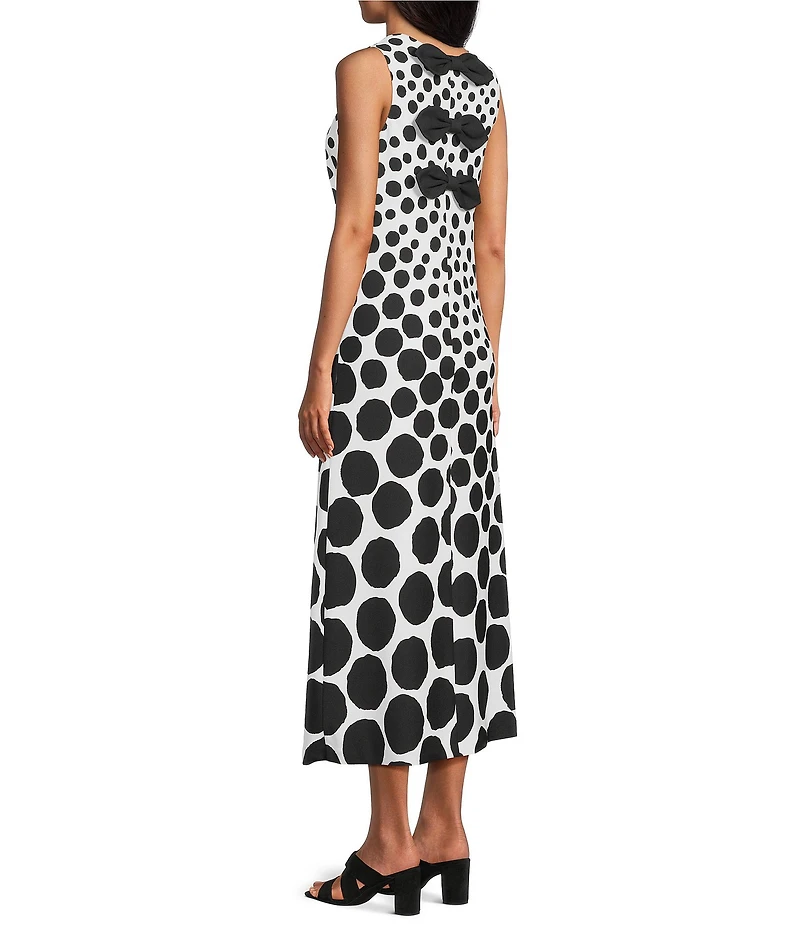 Investments Dotted Sleeveless Scoop Neck A-line Maxi Dress