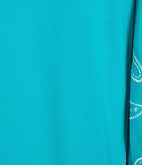 Investments Elbow Sleeve Embroidery V-Neck Knit Top