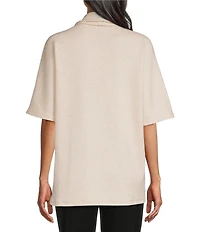 Investments Elbow Sleeve Open Front Knit Cardigan