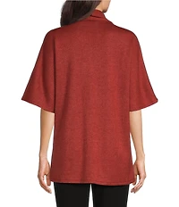 Investments Elbow Sleeve Open Front Knit Cardigan