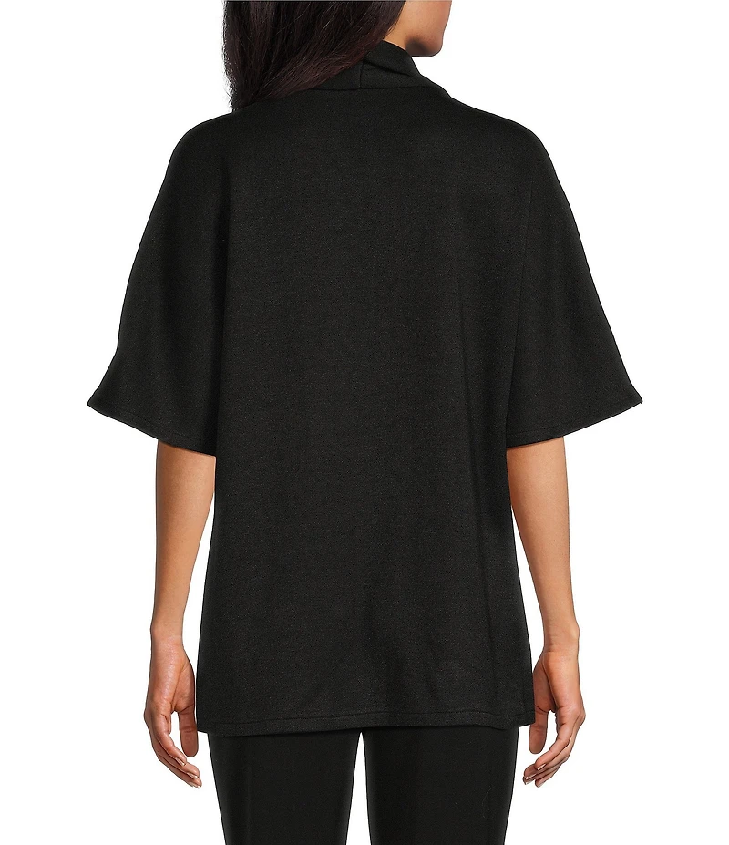 Investments Elbow Sleeve Open Front Knit Cardigan