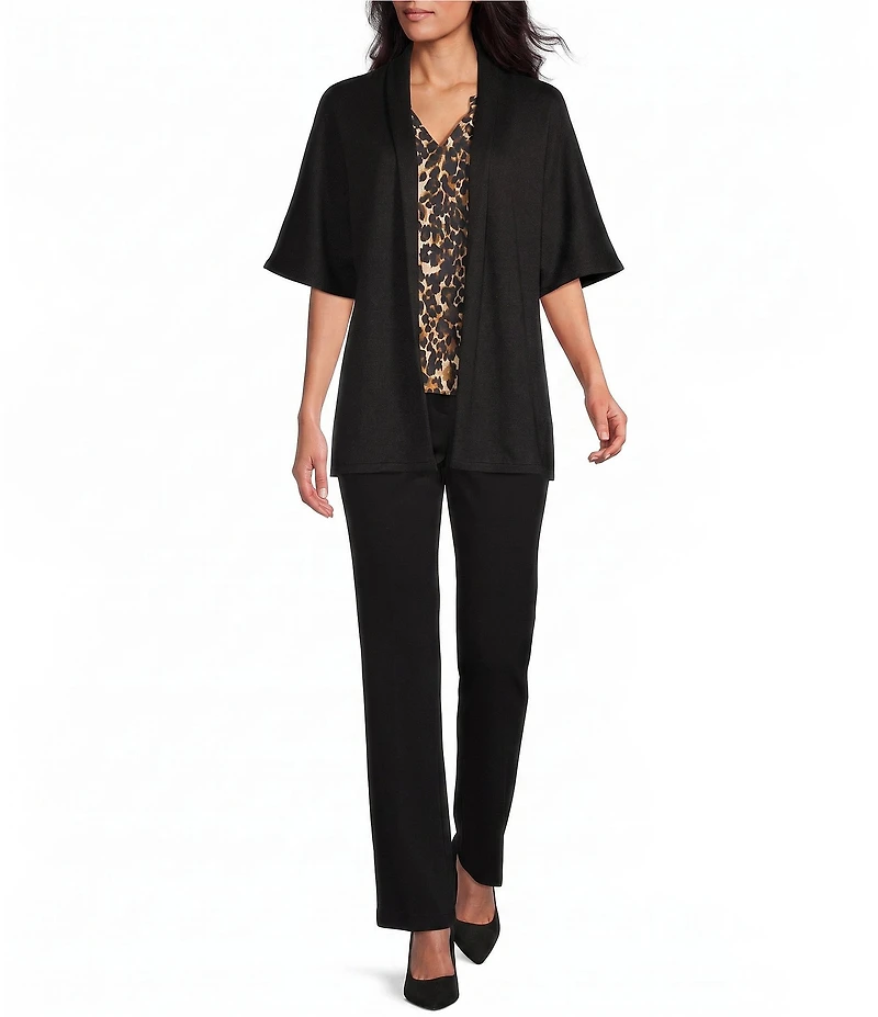 Investments Elbow Sleeve Open Front Knit Cardigan