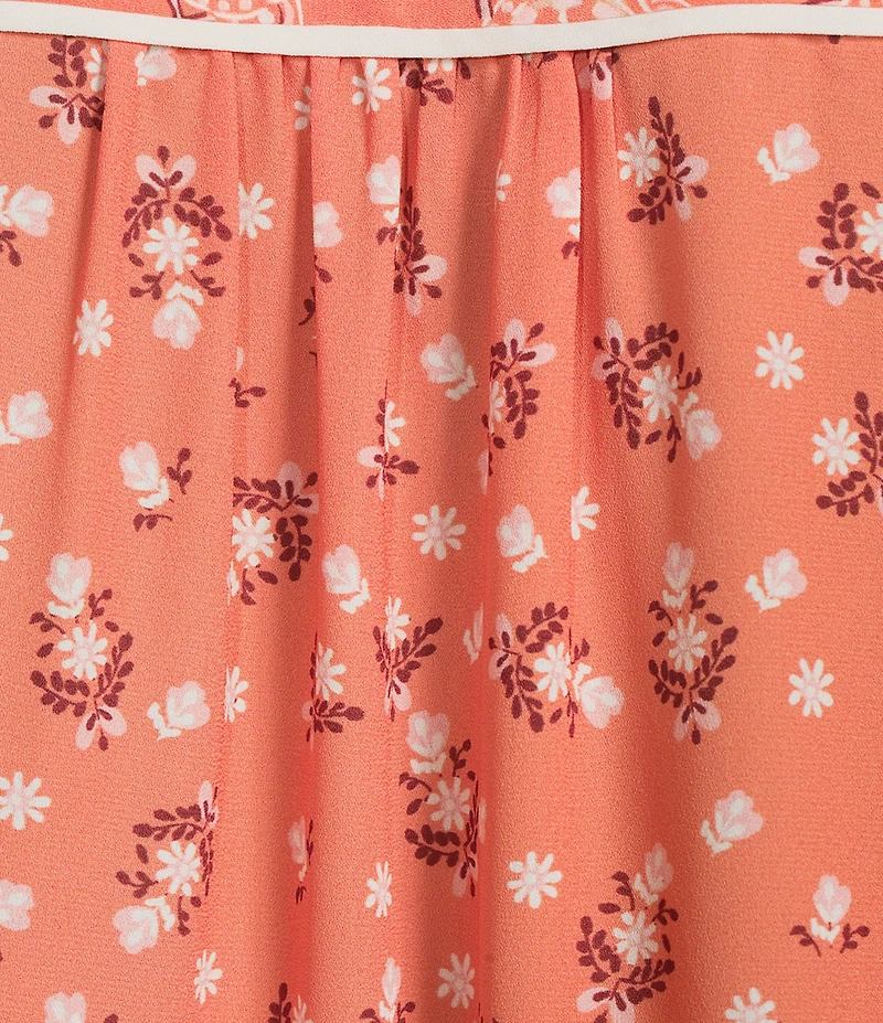 Investments Geo Bouquet Mixed Print 3/4 Sleeve Split Round Neck Blouse