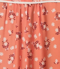 Investments Geo Bouquet Mixed Print 3/4 Sleeve Split Round Neck Blouse