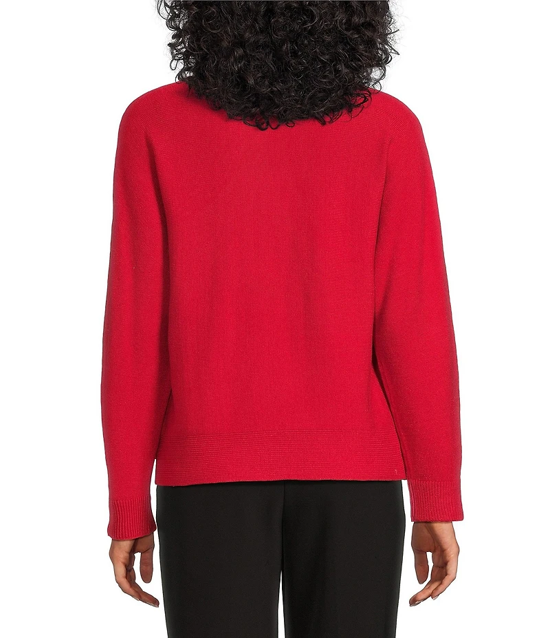 Investments Haute Embellished Long Sleeve Boat Neck Sweater