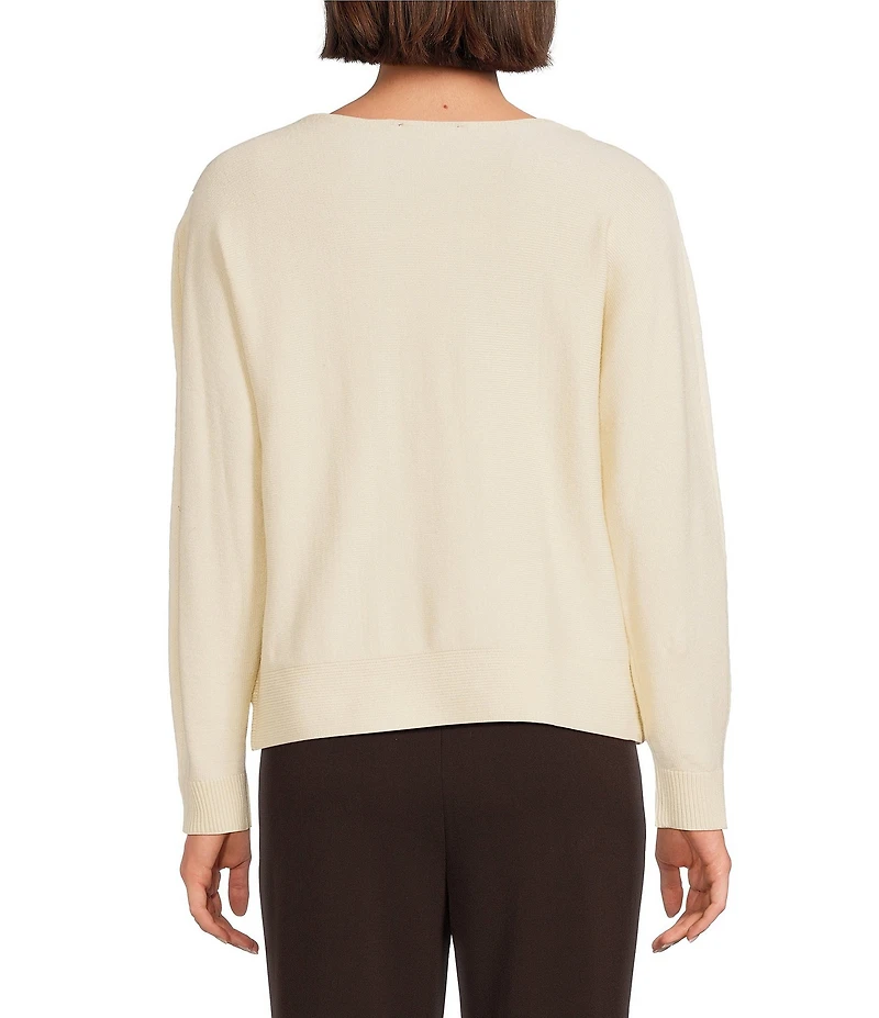 Investments Haute Embellished Long Sleeve Boat Neck Sweater