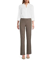 Investments Houndstooth 5TH AVE Fit Straight Leg Pants
