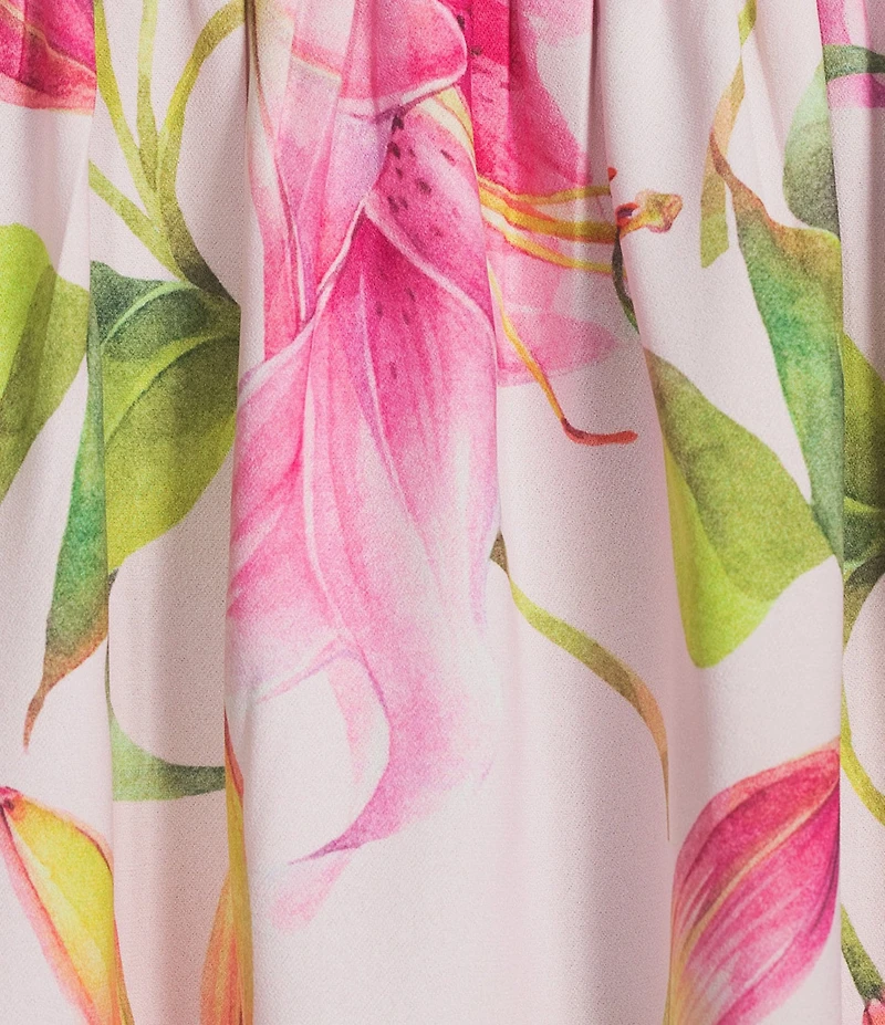 Investments Julie Exploded Floral Print 3/4 Sleeve Y-Neck Button Down Blouse