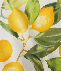 Investments Lemon Print Short Sleeve Button Front Tie Belt Midi Dress