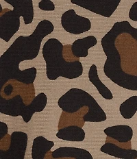 Investments Leopard Print Long Sleeve Boat Neck Pullover Sweater