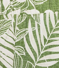 Investments Lime Palm Tropical Print Pull-On Straight Leg Ankle Pants