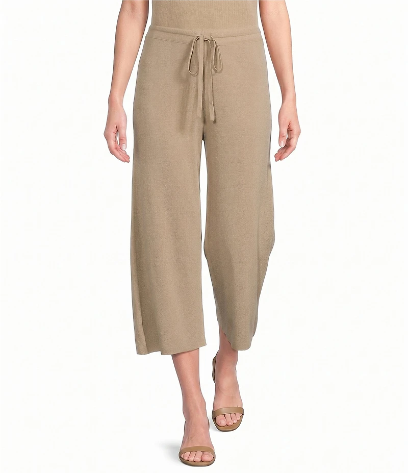 Investments Linen Blend Pull-On Wide Leg Crop Pants