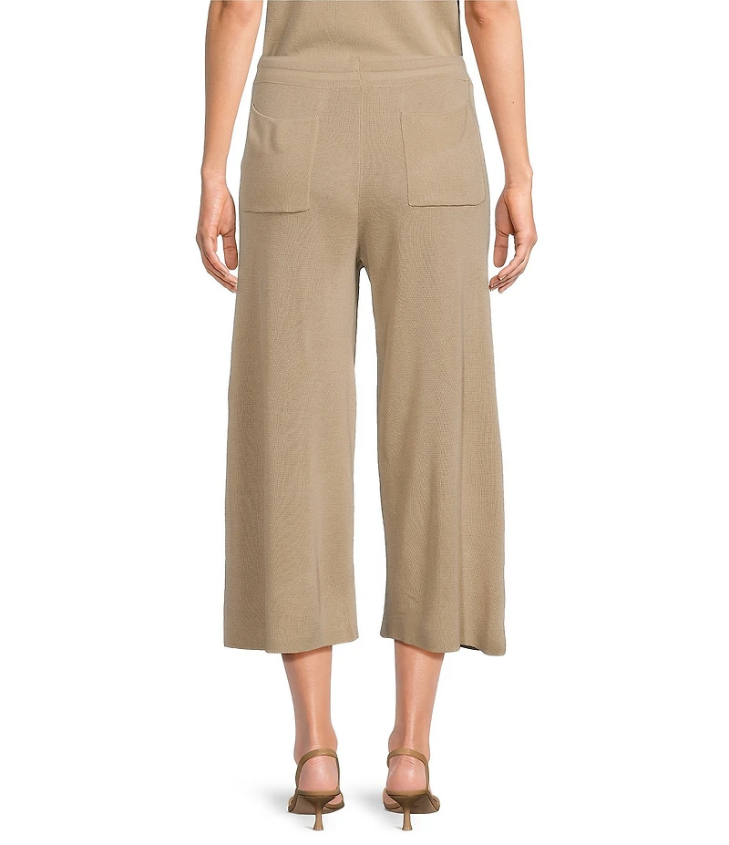 Investments Linen Blend Pull-On Wide Leg Crop Pants