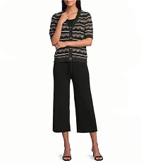 Investments Linen Blend Pull-On Wide Leg Crop Pants