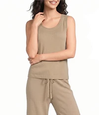 Investments Linen Blend Scoop Neck Sleeveless Top