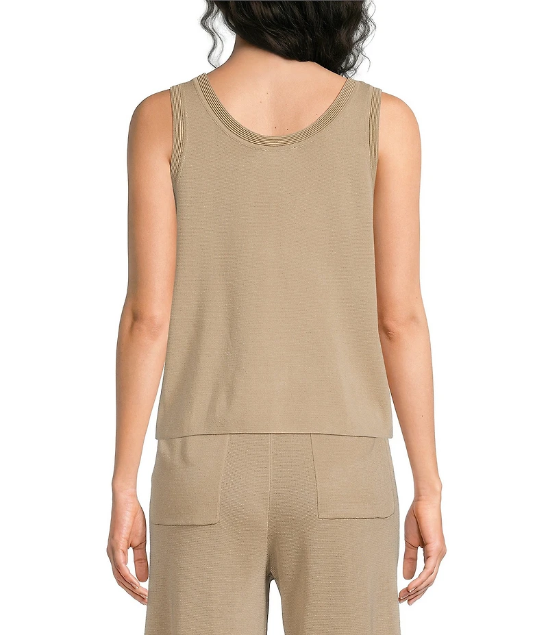 Investments Linen Blend Scoop Neck Sleeveless Top
