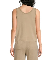 Investments Linen Blend Scoop Neck Sleeveless Top
