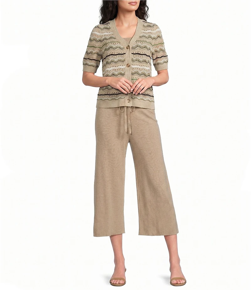 Investments Linen Blend Scoop Neck Sleeveless Top