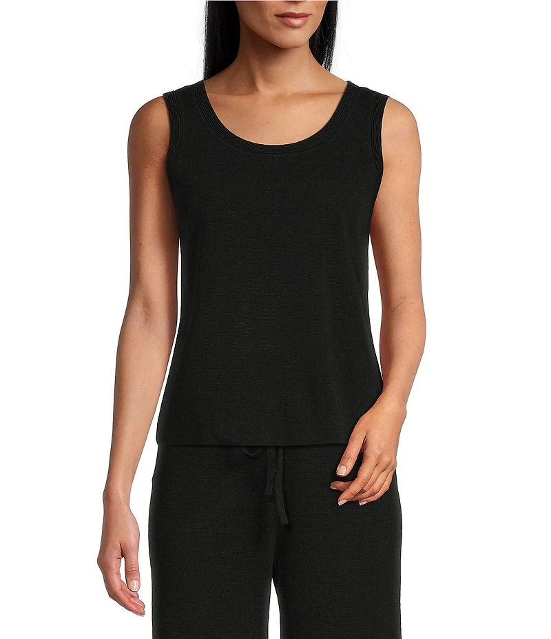 Investments Linen Blend Scoop Neck Sleeveless Top