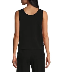 Investments Linen Blend Scoop Neck Sleeveless Top