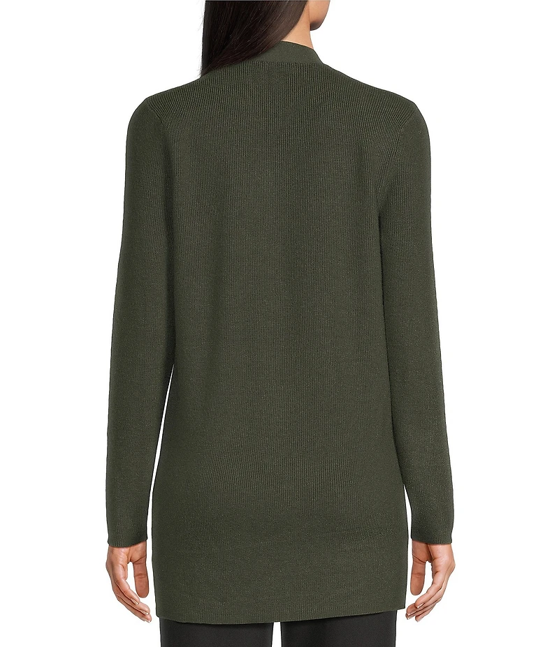 Investments Long Sleeve Open Front Patch Pocket Cardigan