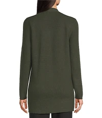 Investments Long Sleeve Open Front Patch Pocket Cardigan