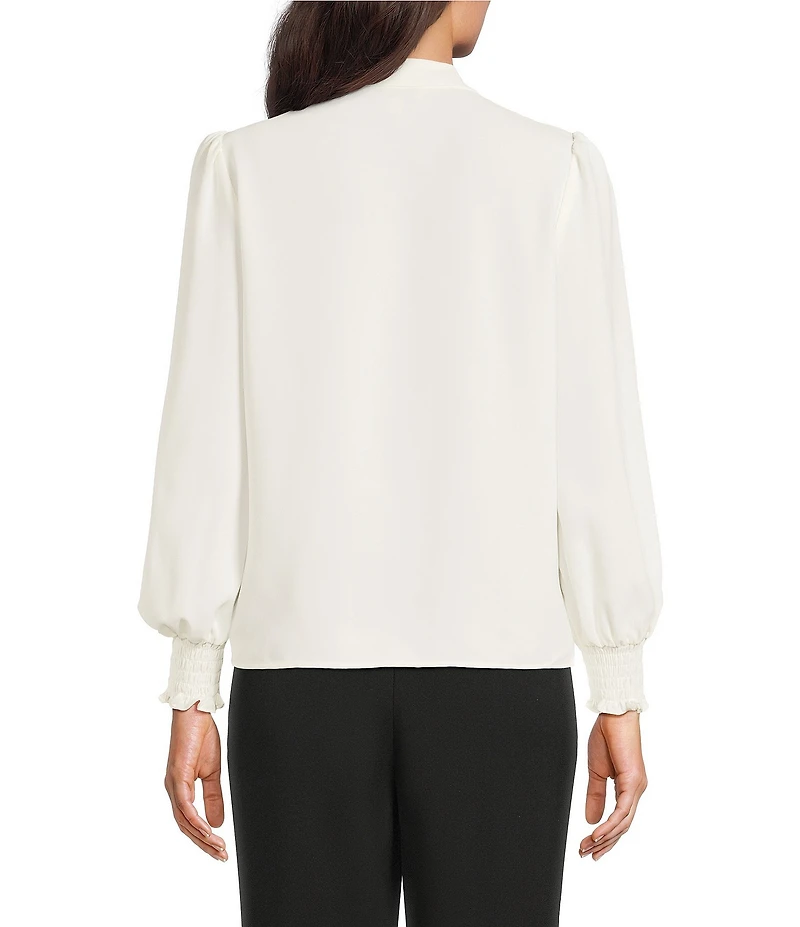 Investments Long Sleeve V-Neck Bow Blouse